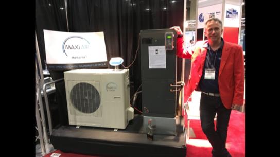 Patrice Daigneault présente le premier système inverter à décharge latérale, Climatex Mecanex, avril 2017
